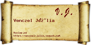 Venczel Júlia névjegykártya